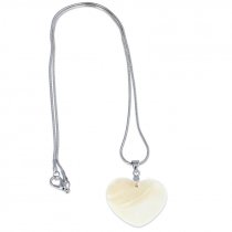 Colgante nacarado para sublimación con cadena corazón