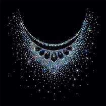 Diseño pedrería collar gotas plata