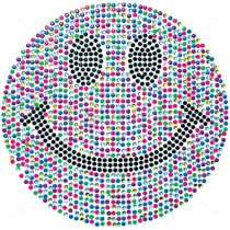 Diseño Pedrería "Happy Face" Neón multicolor