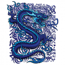 Diseño Transfer Blue Dragon - Sin fondo