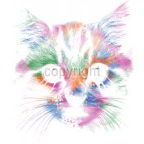 Diseño Transfer Cara de gato multicolor pack 4 uds