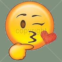 Diseño Transfer Emoji Beso Corazón - Pack 4 uds 