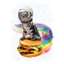 Diseño Transfer gato astronauta 