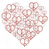 Diseño Transfer Corazón de corazones de la paz pack 4 uds