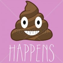 Diseño Transfer Emoji Poop Happens - Pack 4 uds