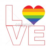 Diseño Transfer I love corazón bandera Gay pack 4 uds