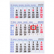 Faldilla de calendario trimestral 2024