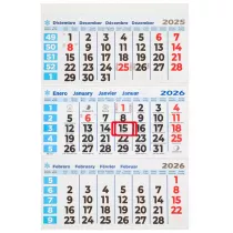 Faldilla calendario trimestral 2026