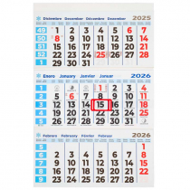 Faldilla calendario trimestral 2026