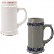 Sublimation Beer Stein - Carved Ceramic