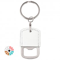 Sublimation Bottle Opener Keyring - Steel and leatherette