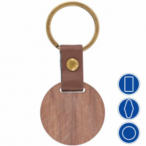 Porte-clés en bois pour gravure avec boucle en cuir