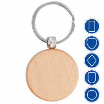 Porte-clés en bois naturel - Formes