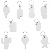 Porte-clés en bois double face sublimables série formes été