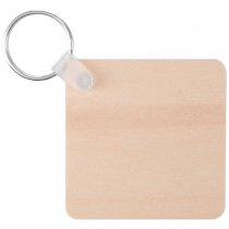 Sublimation Square Natural Wood Keyring Double-Sided