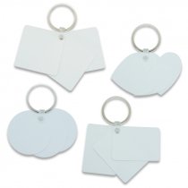 Llaveros plástico formas triples sublimables doble cara - Pack 10 uds