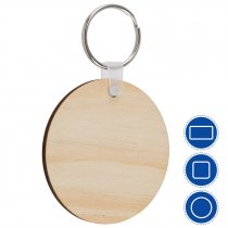 Llaveros madera natural sublimable doble cara - Formas Geométricas