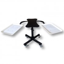 Table with Side Trays for Transfer Plates