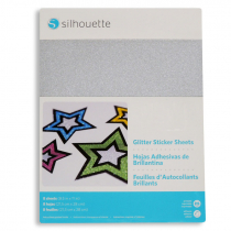Papel adhesivo imprimible Silhouette con purpurina 