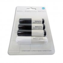 Pack bolígrafos blanco y negro 4 unidades para plotters Silhouette