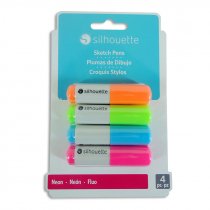 Pack bolígrafos fluorescentes 4 colores para plotters Silhouette