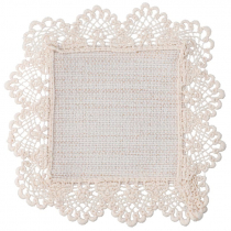 Posavasos lino sublimable con borde de crochet