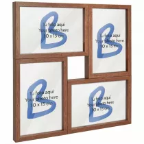 Walnut Wood Collage Photo Frame for 4 Photos