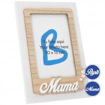 Portafotos de madera decapé serie Familia