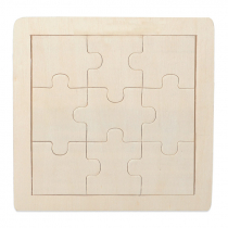 Puzzle de madera natural de 9 piezas