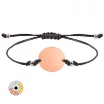 Pulseras medalla redonda para grabado con cordón