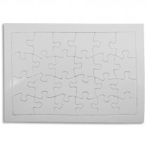 Puzzle de cartón para sublimación 24 piezas con marco - Detalle puzzle en blanco