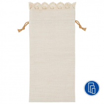 Saquitos lino sublimable con borde crochet