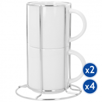 Sets de mugs café empilables avec supports sublimables