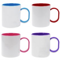 Mug sublimable - Anse et intérieur de couleur - Polymère