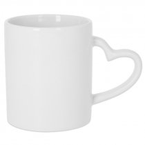 Mug sublimable avec anse cœur - Blanc