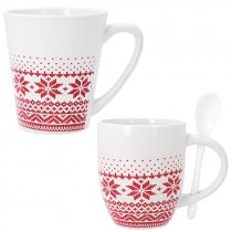 Taza de cerámica con motivos de Navidad