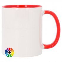 Taza para sublimación con interior y asa de color