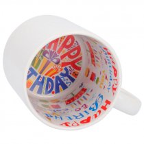 Mug pour sublimation avec motif "Happy Birthday" imprimé à l'intérieur
