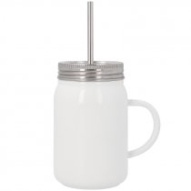 Tasse thermo en acier inoxydable sublimable avec couvercle et paille