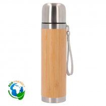 Bamboo Thermos Flask - 420ml - Stainless Steel