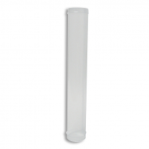 Tubo para rollos de plastico transparente de Ø50mm x 310mm con tapa