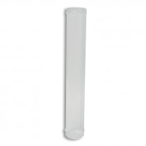 Tubo para rollos de plastico transparente de Ø50mm x 310mm con tapa