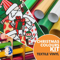 Christmas Colours Heat Transfer Vinyl - 9 Rolls Kit + Holder