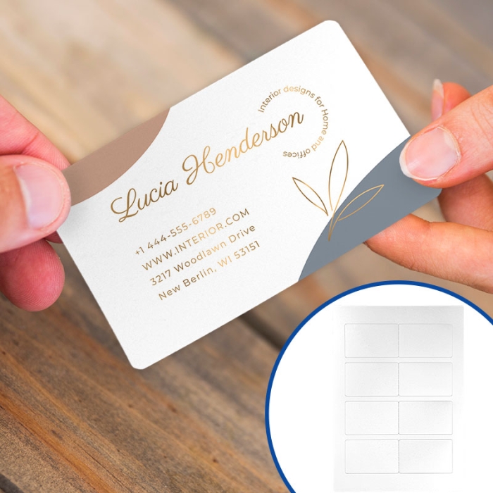 Cartes de visite recto-verso en PET imprimable au laser