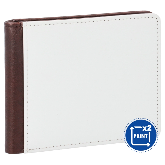 Portefeuille homme en simili cuir marron 10x12 double face sublimable Portefeuille homme en simili cuir marron 10x12 double face sublimable