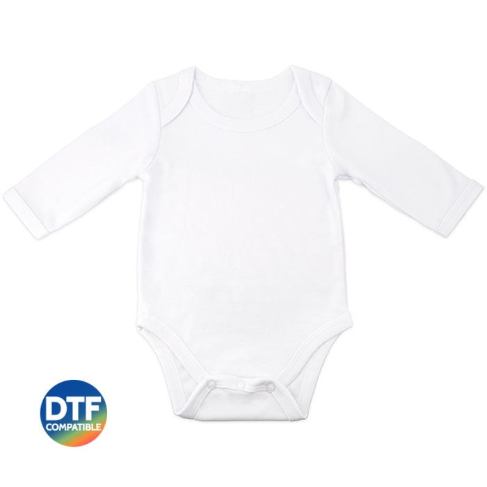 Body bébé pour sublimation à manches longues - Toucher coton