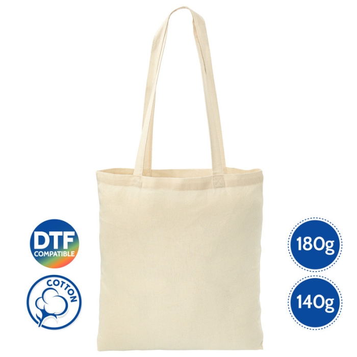 Bolsas tote asas largas algodón natural 
