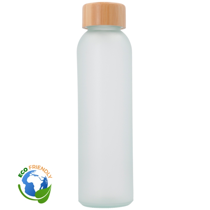 Sublimierbare Flaschen aus mattiertem Glas mit Bambusdeckel