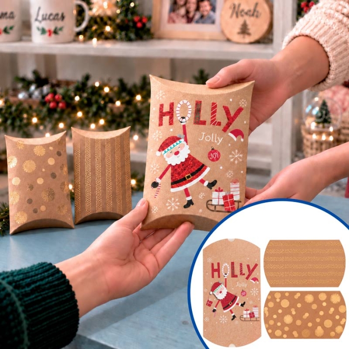 Cajas almohada navideñas Cajas almohada navideñas