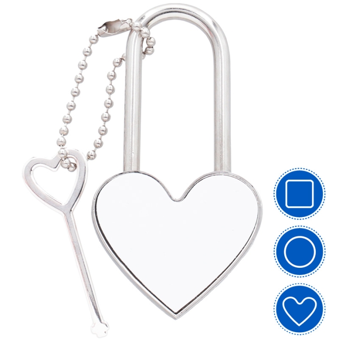 Llaveros candados de metal sublimable con llave 